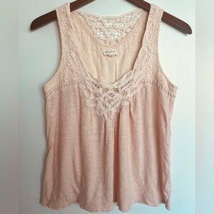 Meadow Rue Blush Lace Tank Top
